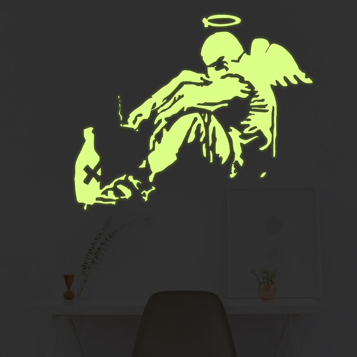 Additional product view of Glow In Dark Artist Fallen Angel Wall Sticker.