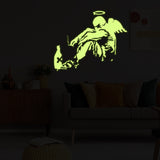 Alternate product presentation of Glow In Dark Artist Fallen Angel Wall Sticker.