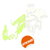 Glow-in-the-dark fallen angel wall sticker shown in an alternate product view.