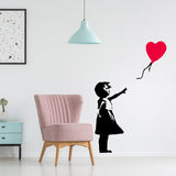 Additional product detail of Artist Girl With Heart Balloon Wall Sticker.