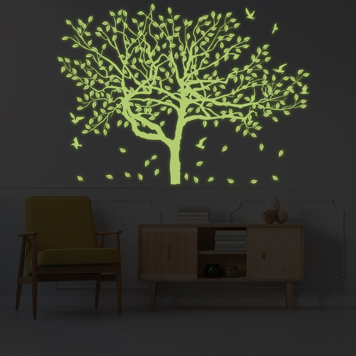 Alternate gallery view of Glow In The Dark Wall Vinyl Sticker Art.