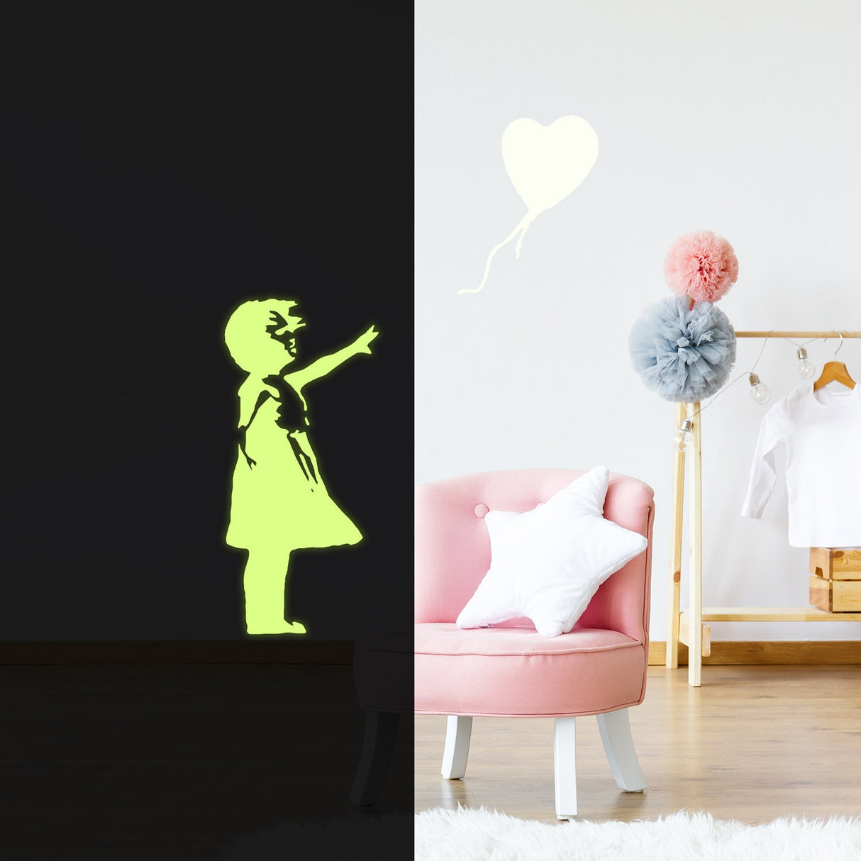 Alternate gallery view of Glow In The Dark Wall Vinyl Sticker Art.