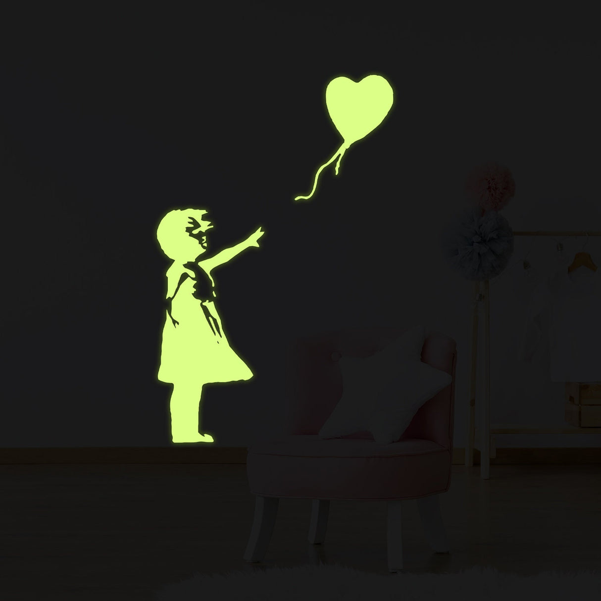 Additional product detail of Glow In The Dark Wall Vinyl Sticker Art.