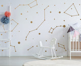 Constellation zodiac wall stickers shown at 79 × 79 inches (200 × 200 cm).