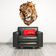 Crowned lion vinyl wall sticker with a regal head design.