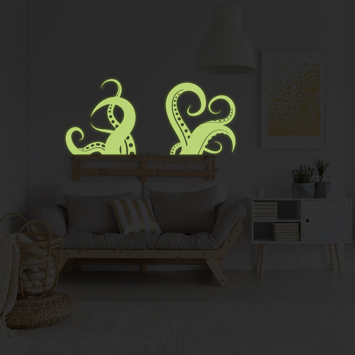 Additional product view of Glow In Dark Octopus Tentacle Vinyl Wall Art Sticker.