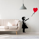 Alternate gallery view of Artist Girl With Heart Balloon Wall Sticker.