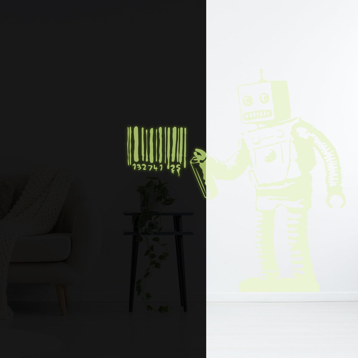 Alternate gallery view of Glow In The Dark Wall Vinyl Sticker Art.