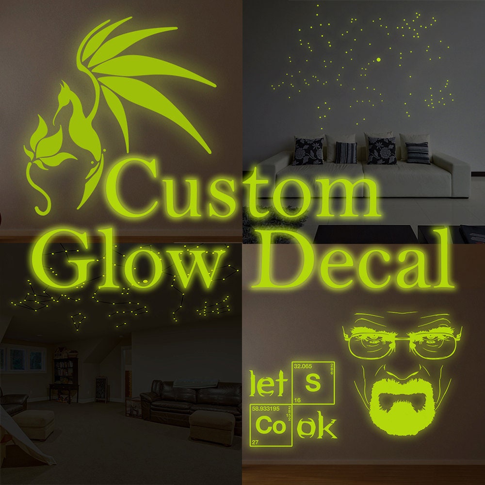 Alternate product presentation of Custom Glowing Vinyl Wall Decal.