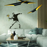 Additional product view of Artist Flower Throw Wall Vinyl Sticker.