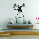 Alternate product presentation of Artist Flower Throw Wall Vinyl Sticker.