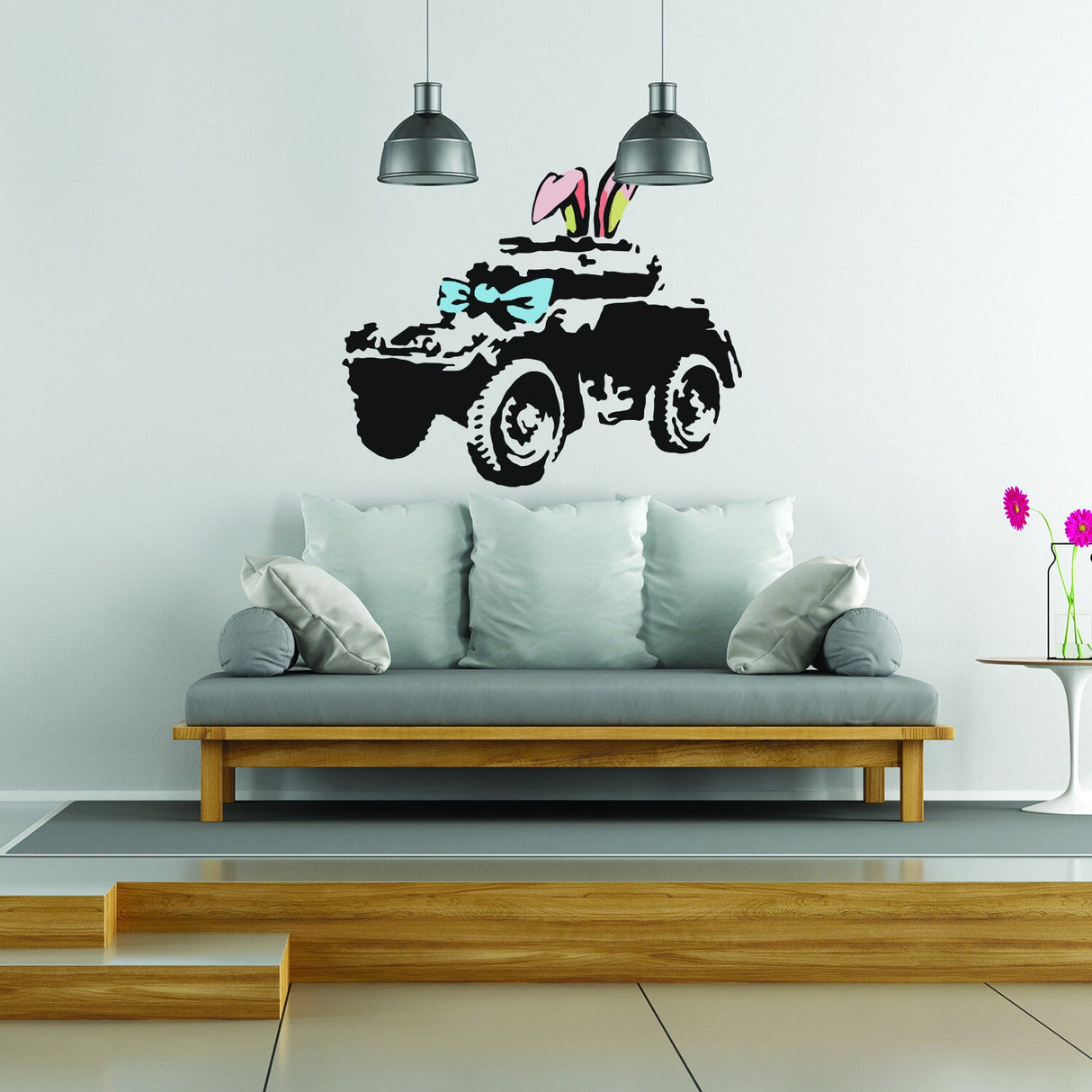 Alternate product presentation of Artist Armoured Car Wall Art Sticker.