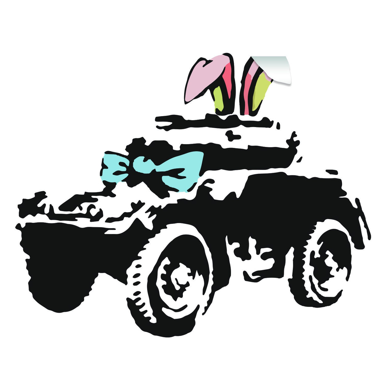 Armoured car graffiti vinyl wall sticker.