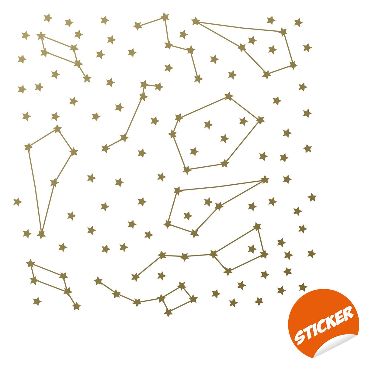Constellations Vinyl Wall Stickers - Zodiac Star Space Ceiling Art Decals.