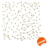 Constellations Vinyl Wall Stickers - Zodiac Star Space Ceiling Art Decals.