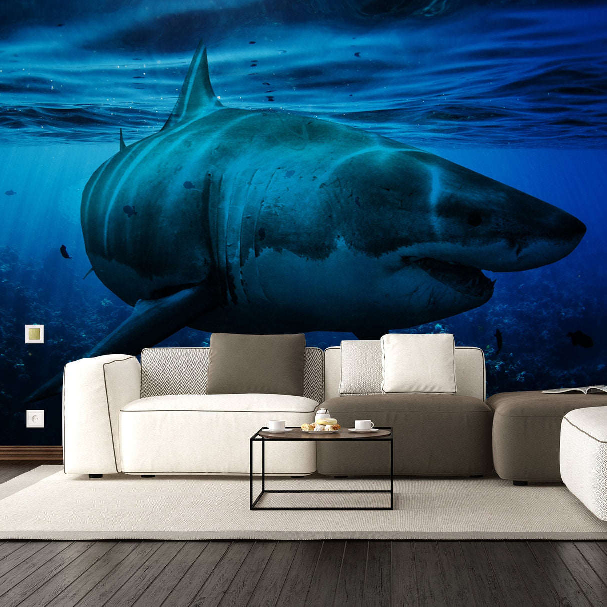 Additional product view of Ocean Shark Wallpaper Art Decal.