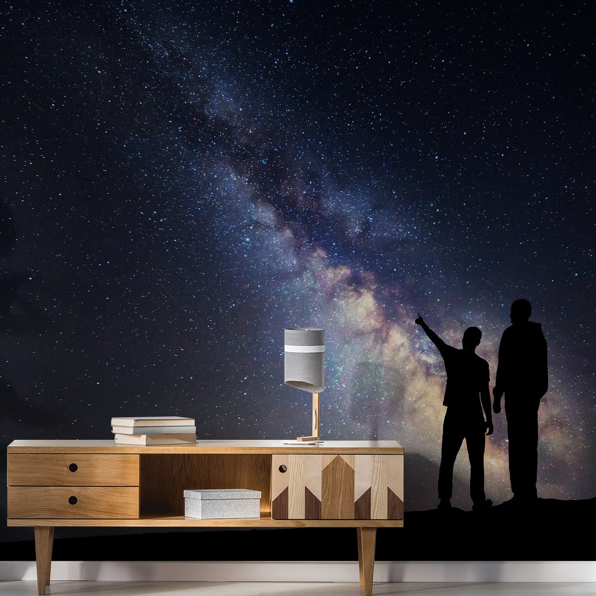 Product presentation view of Deep Outer Space Wallpaper Art Decor Decal.
