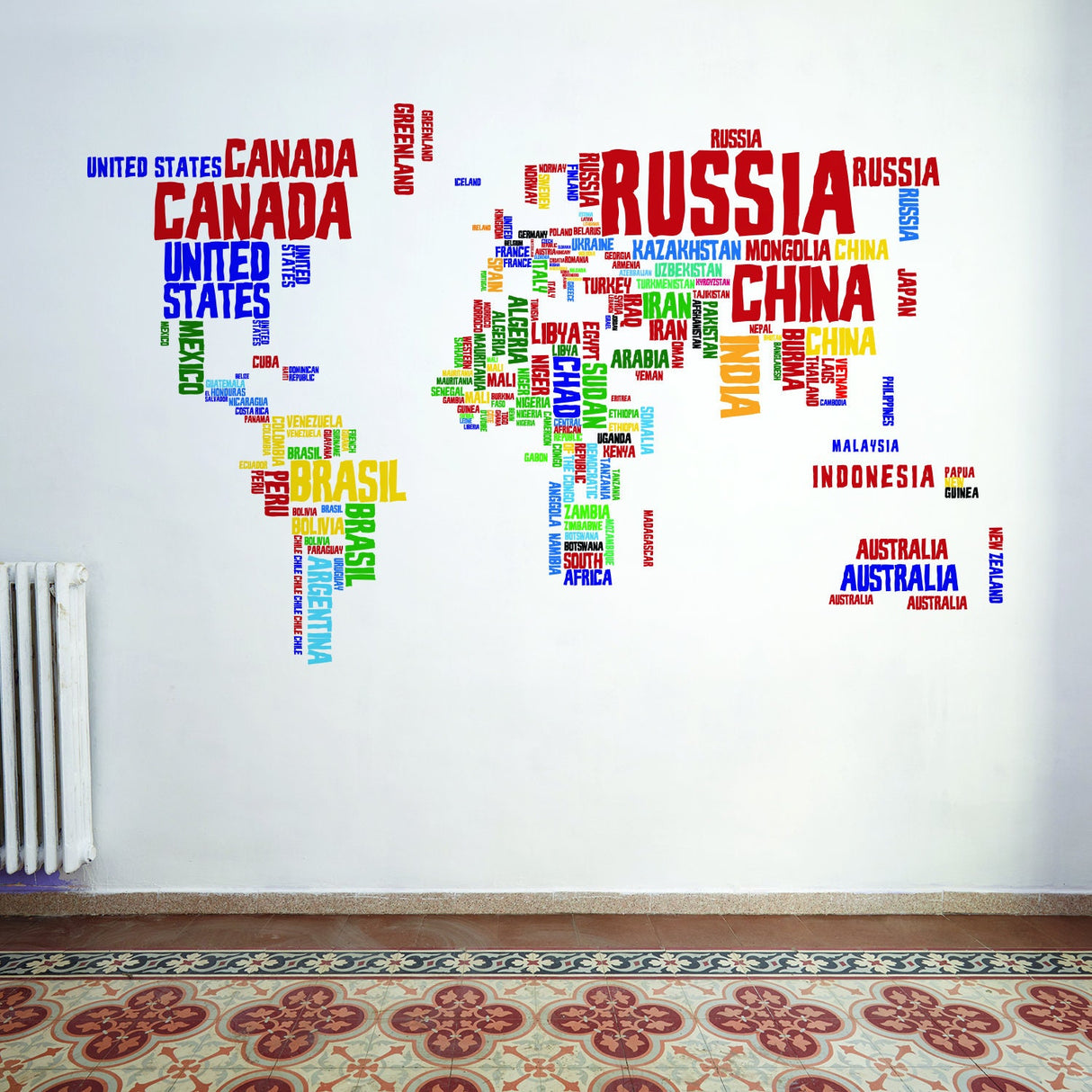 Additional product view of World Map Vinyl Wall Sticker.