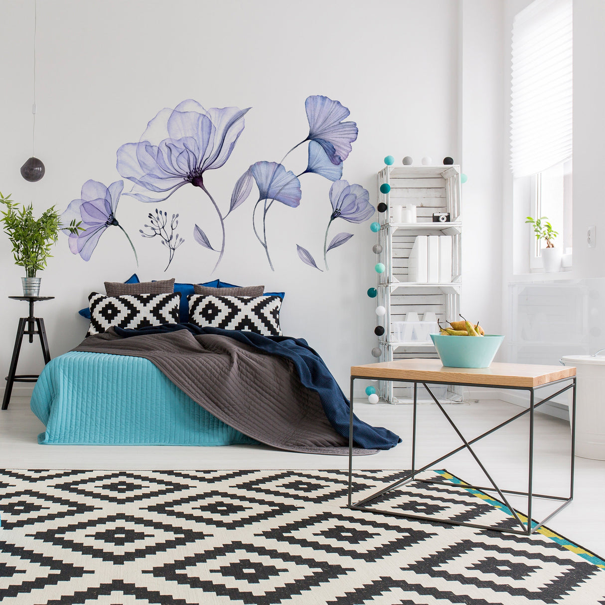 Additional product detail of Floral Wall Vinyl Sticker Mural.