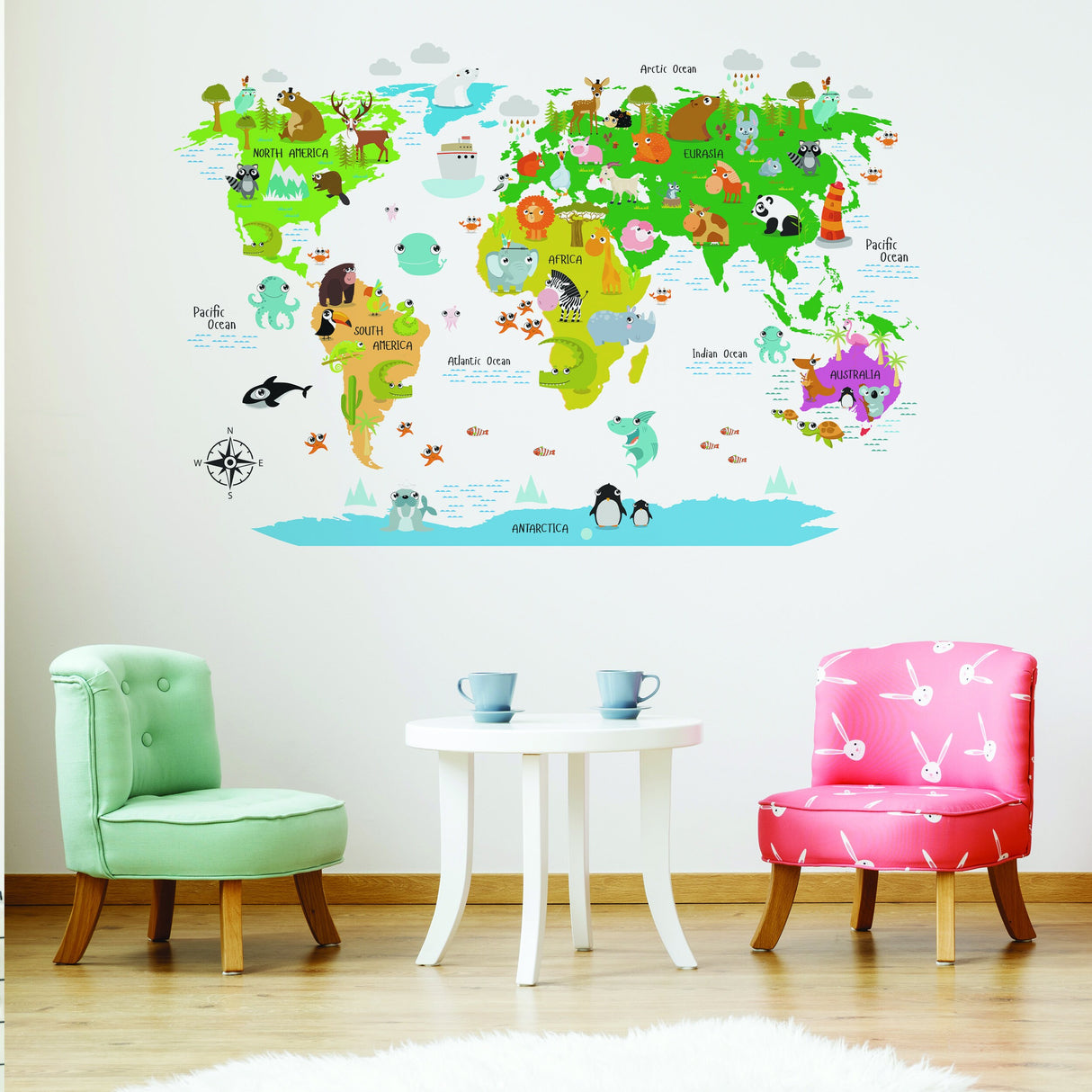 Additional product detail of Kids World Map Wall Decal.