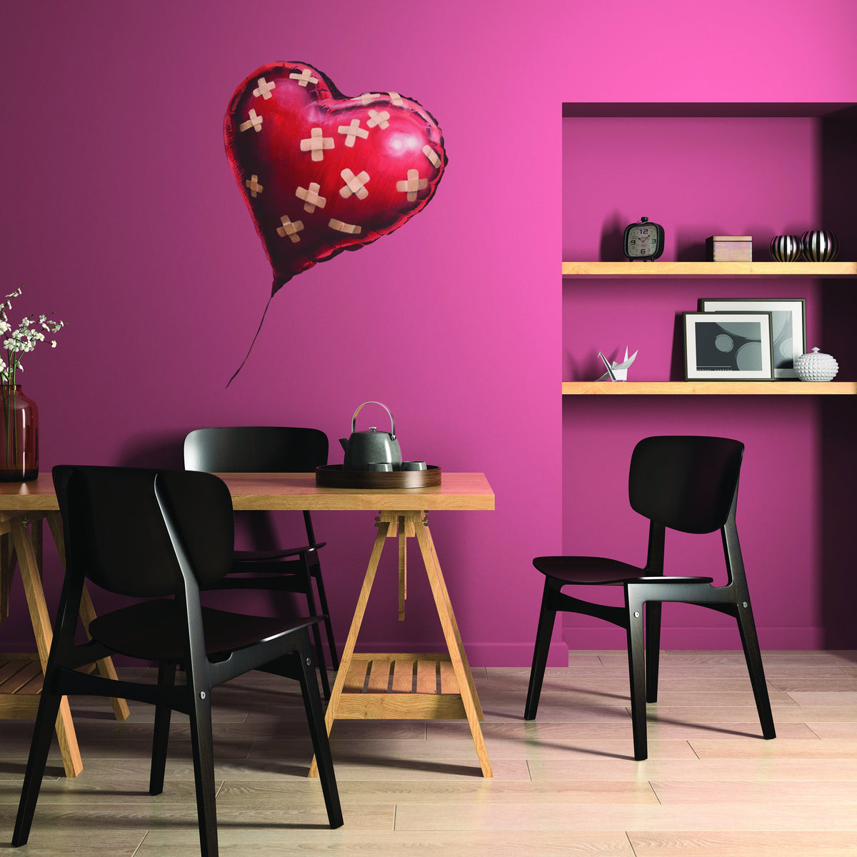 Alternate product presentation of Artist Heart Balloon Vinyl Wall Sticker.