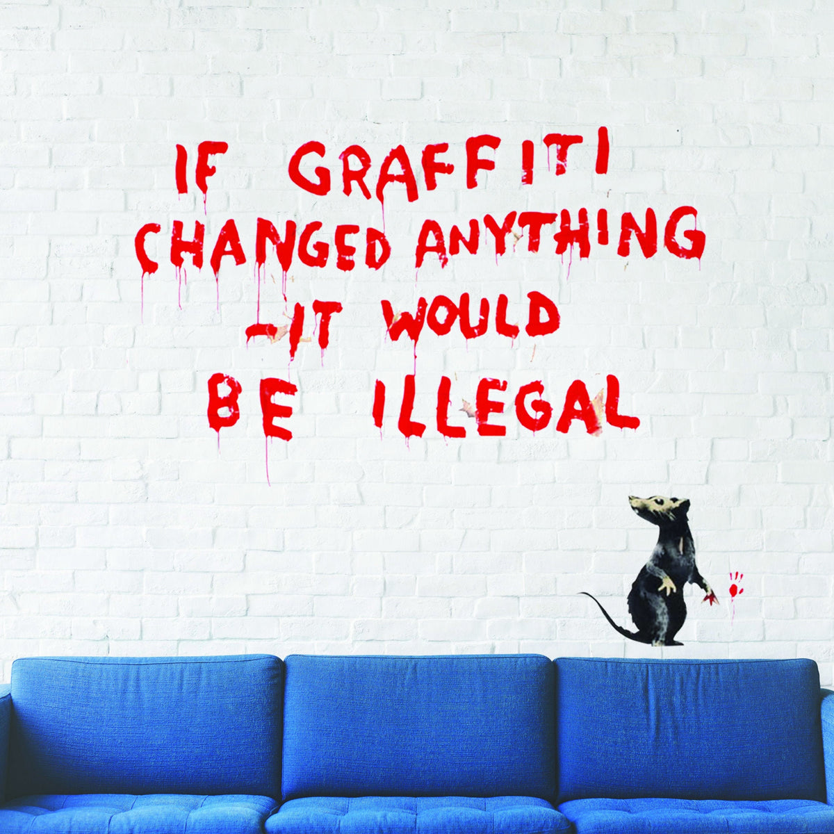 Additional product presentation of Artist Illegal Rat Vinyl Wall Sticker.