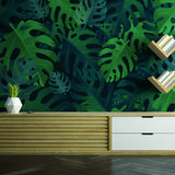Alternate product view of Leaves Wallpaper Tapestry Decor.