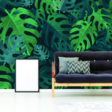 Alternate product presentation of Leaves Wallpaper Tapestry Decor.