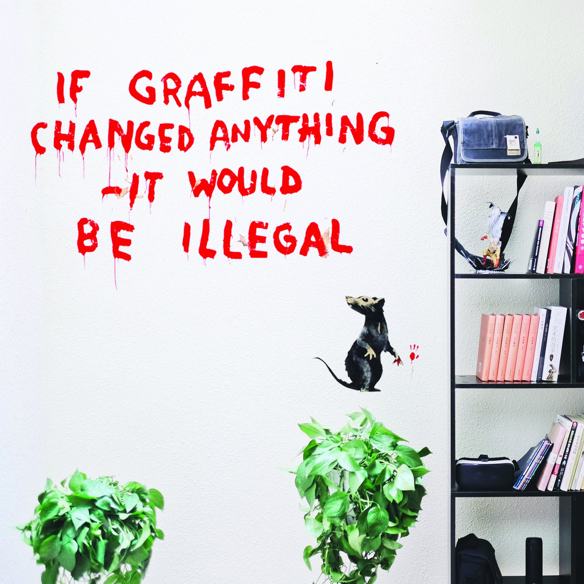 Product gallery view of Artist Illegal Rat Vinyl Wall Sticker.