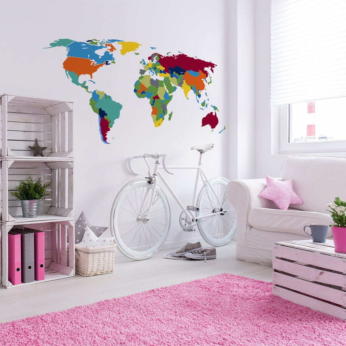 Additional product detail of Large World Map Wall Decal.
