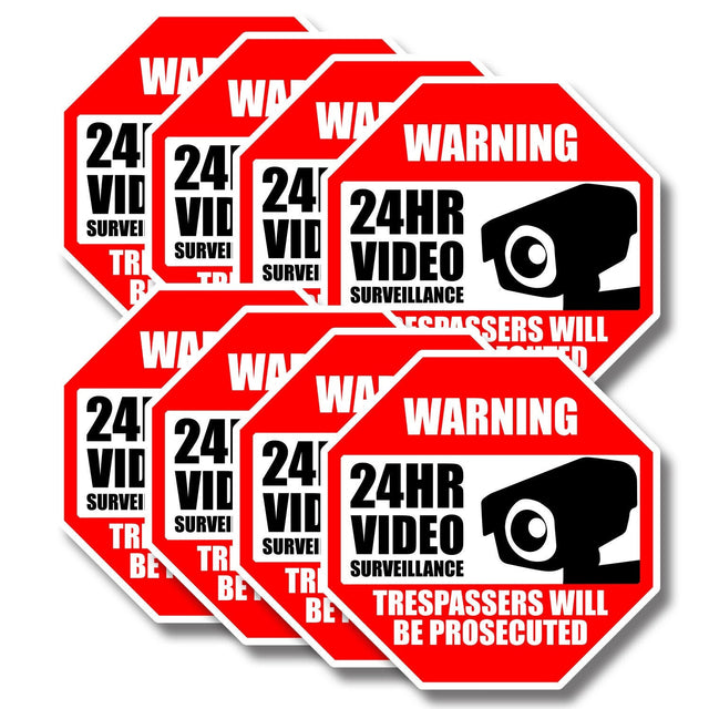 Product view of 10x Video Camera Surveillance Warning Sign Pack.