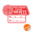 Комплект из шести наклеек Pet Alert для окна.