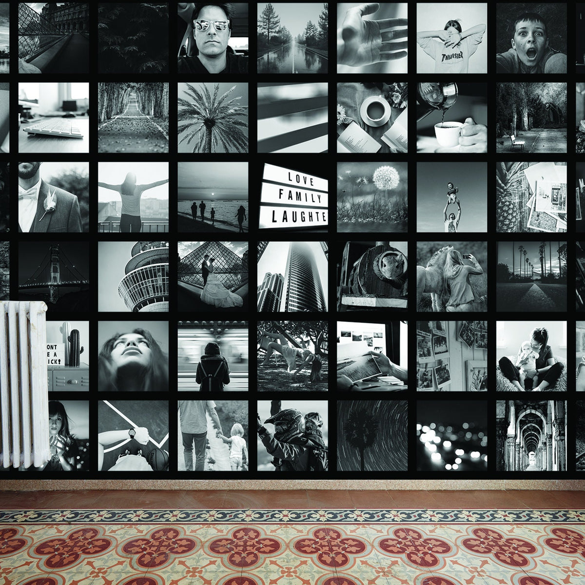 Alternate product presentation of Photo Collage Picture Wallpaper Sticker.