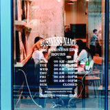 Product gallery view of Custom Open Hours Store Vinyl Sign Sticker.