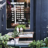 Additional product presentation of Custom Open Hours Store Vinyl Sign Sticker.