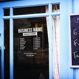 Alternate product view of Custom Open Hours Store Vinyl Sign Sticker.