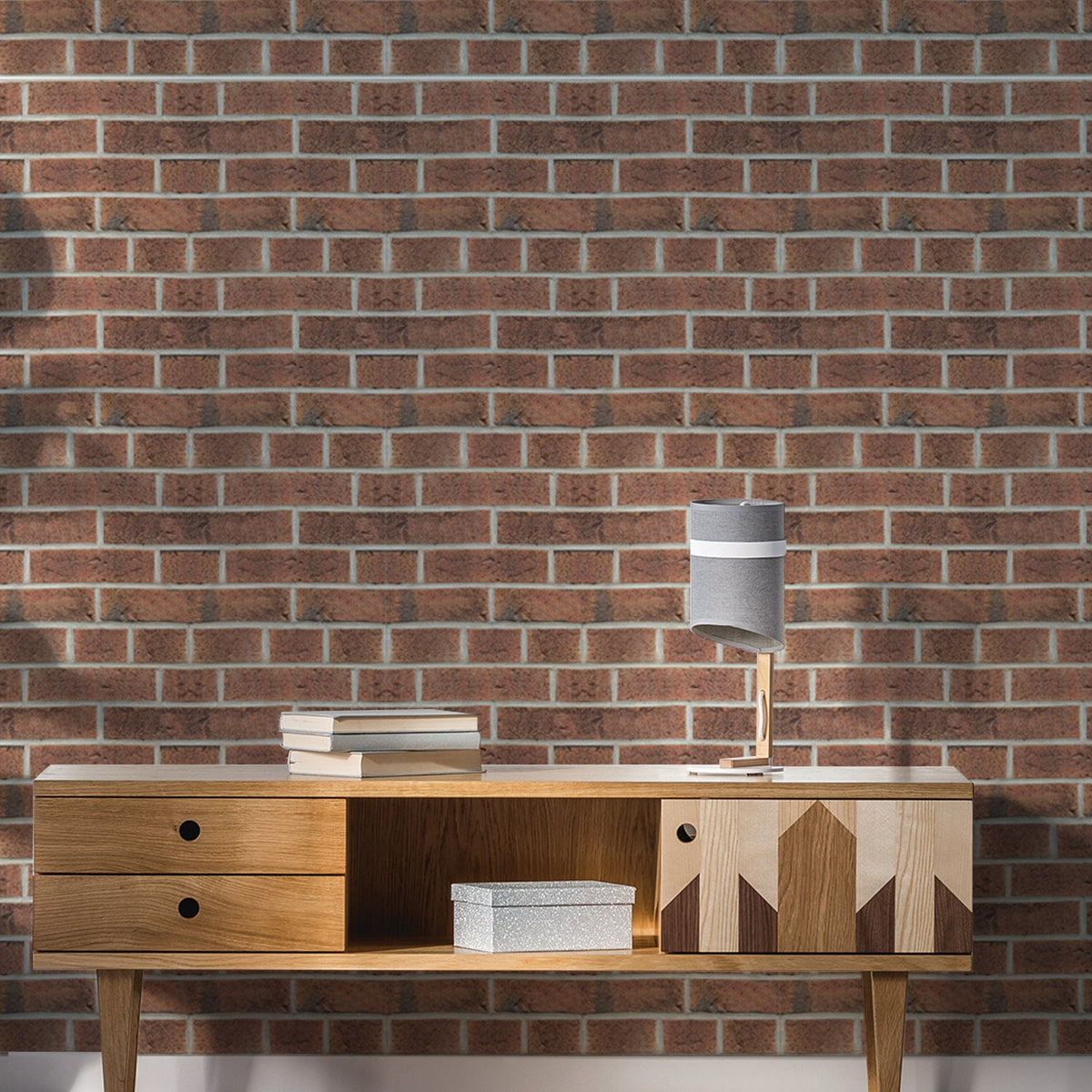 Alternate product presentation of Brick Self Adhesive Wallpaper Peel Stick.