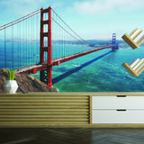 Alternate product presentation of California Golden Gate Bridge Wallpaper Sticker.