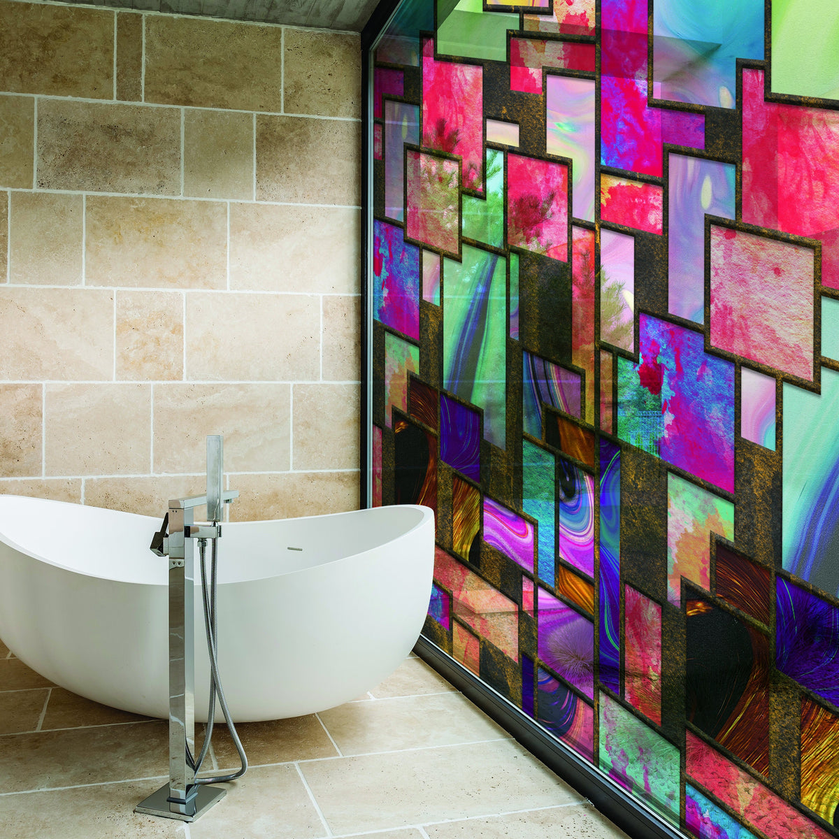 Additional product detail of Bricks Window Privacy Glass Film.
