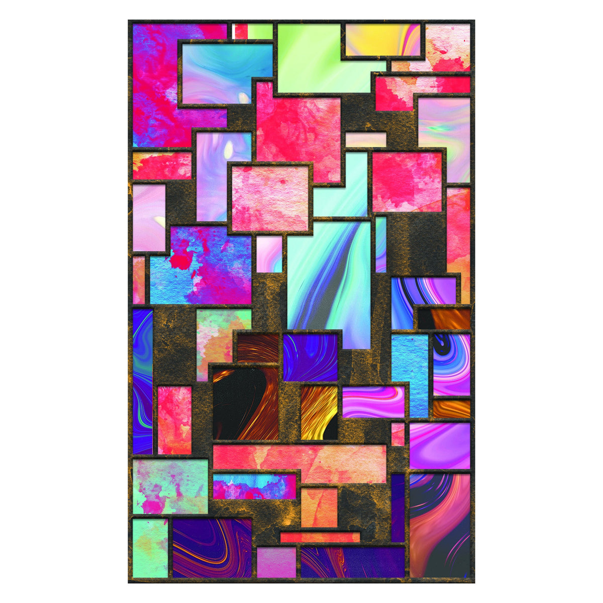 Bricks Window Privacy Glass Film - Frosted Etched Decorative Sticker For Covering Door.