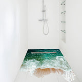 Product presentation view of 3d Sea Floor Bathroom Stickers Decor.