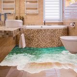 Square 3D ocean floor decal with an underwater mural design