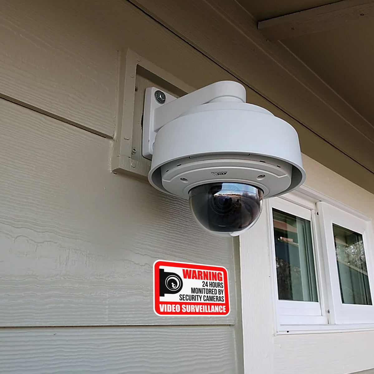 Product presentation view of 10x Video Camera Surveillance Warning Sign Pack.