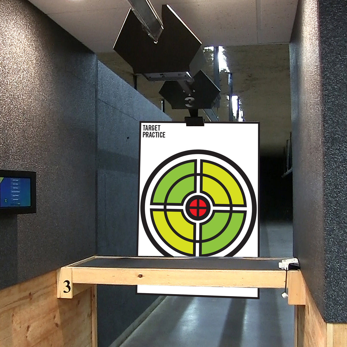 Concentric ring scoring target poster displayed from another angle.