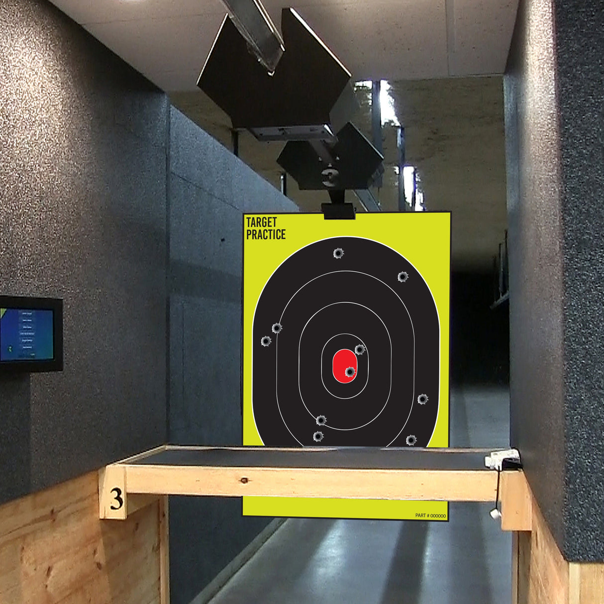 Circular scoring target poster displayed from another angle.