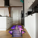 Additional product presentation of 3D Purple Galaxy Bridge Floor Decal.