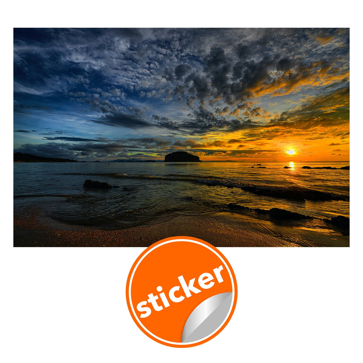 Sunset Wallpaper Decals - Peel Stick Nature Photo Self Adhesive Mural Wall Paper Decal.