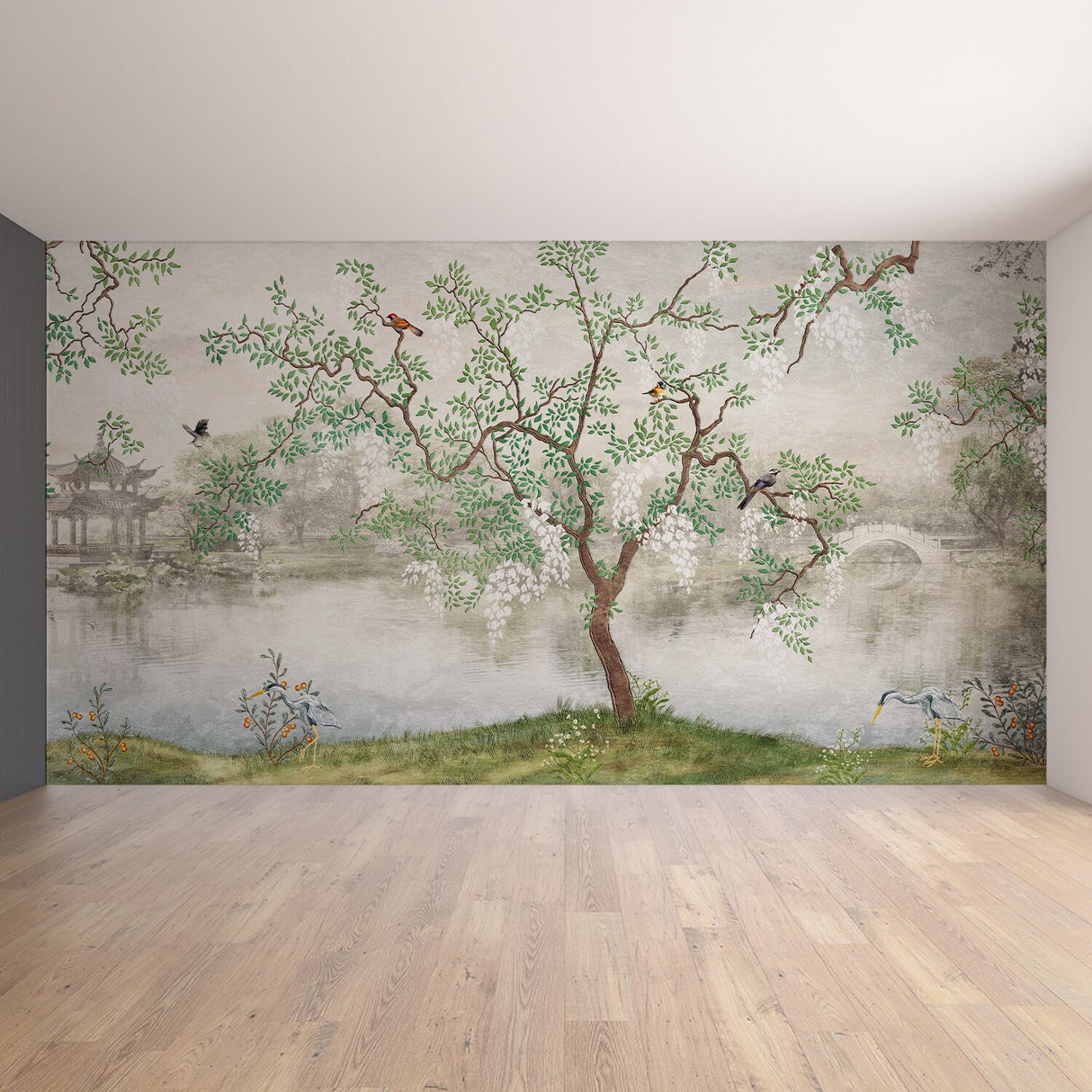 Additional product view of Toile Bedroom Chinoiserie Wallpaper Garden Vintage Sticker.