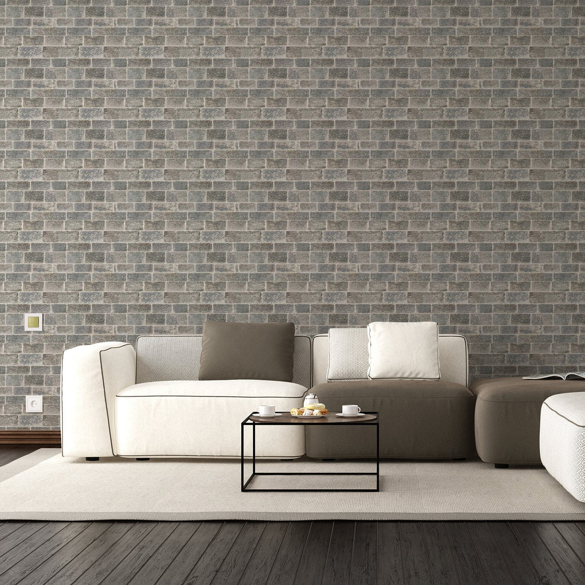 Alternate product presentation of Brick Self Adhesive Wallpaper Peel Stick.