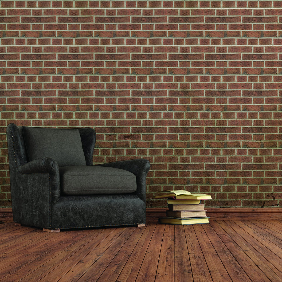 Product presentation view of Brick Self Adhesive Wallpaper Peel Stick.